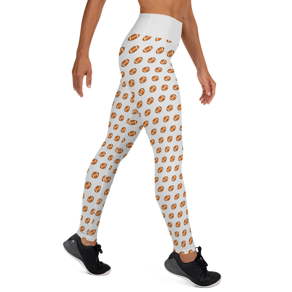 Pixel Football Yoga Leggings - Light Grey