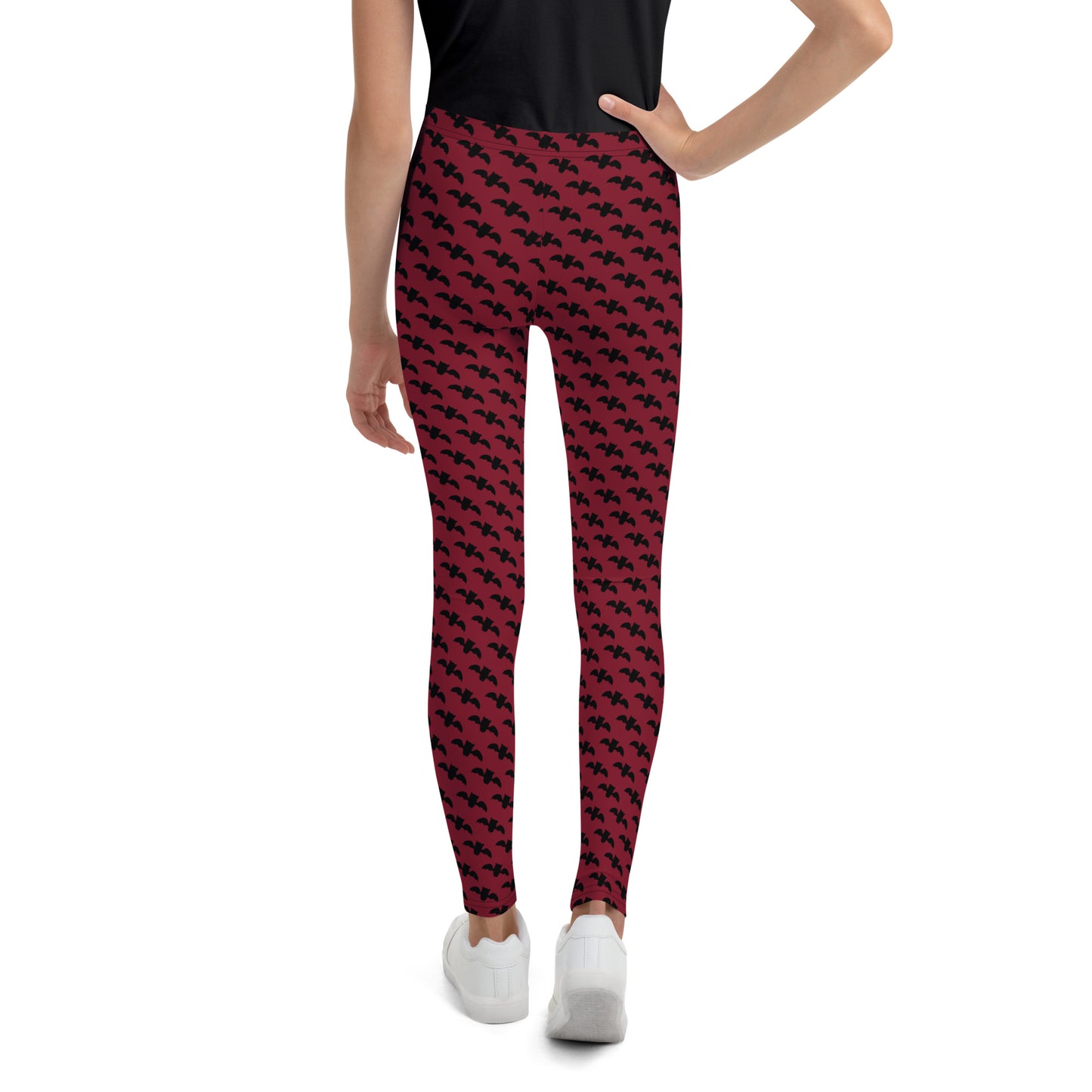 Bat Leggings Youth - Burgundy