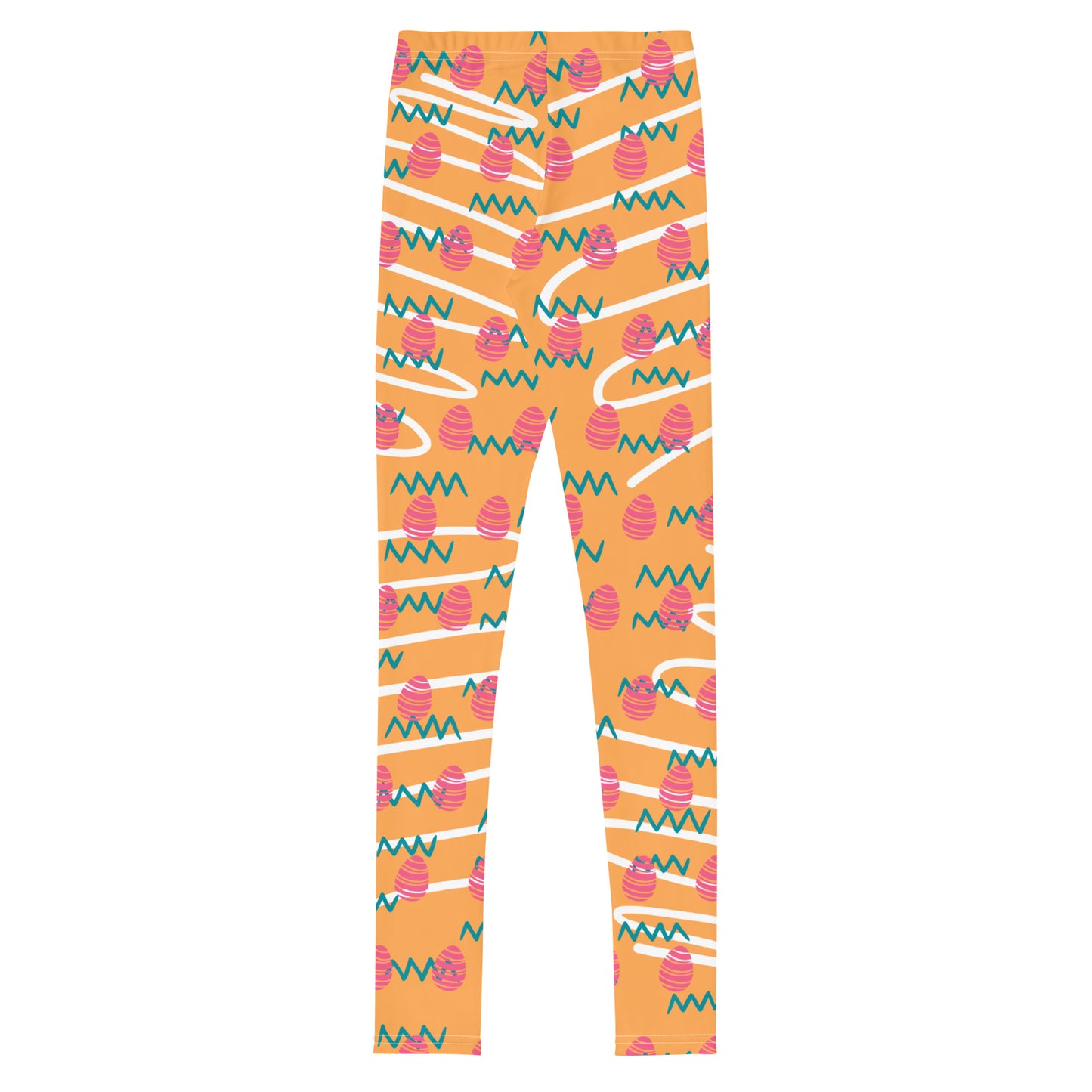 Easter Egg Fun Print Youth Leggings - Orange