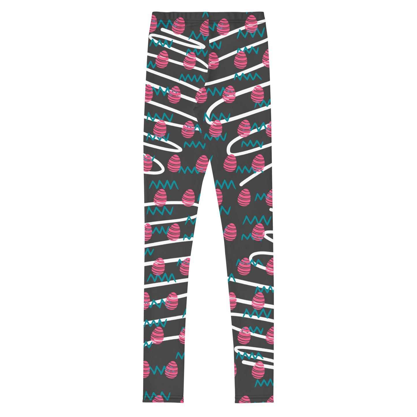 Easter Egg Fun Print Youth Leggings - Charcoal