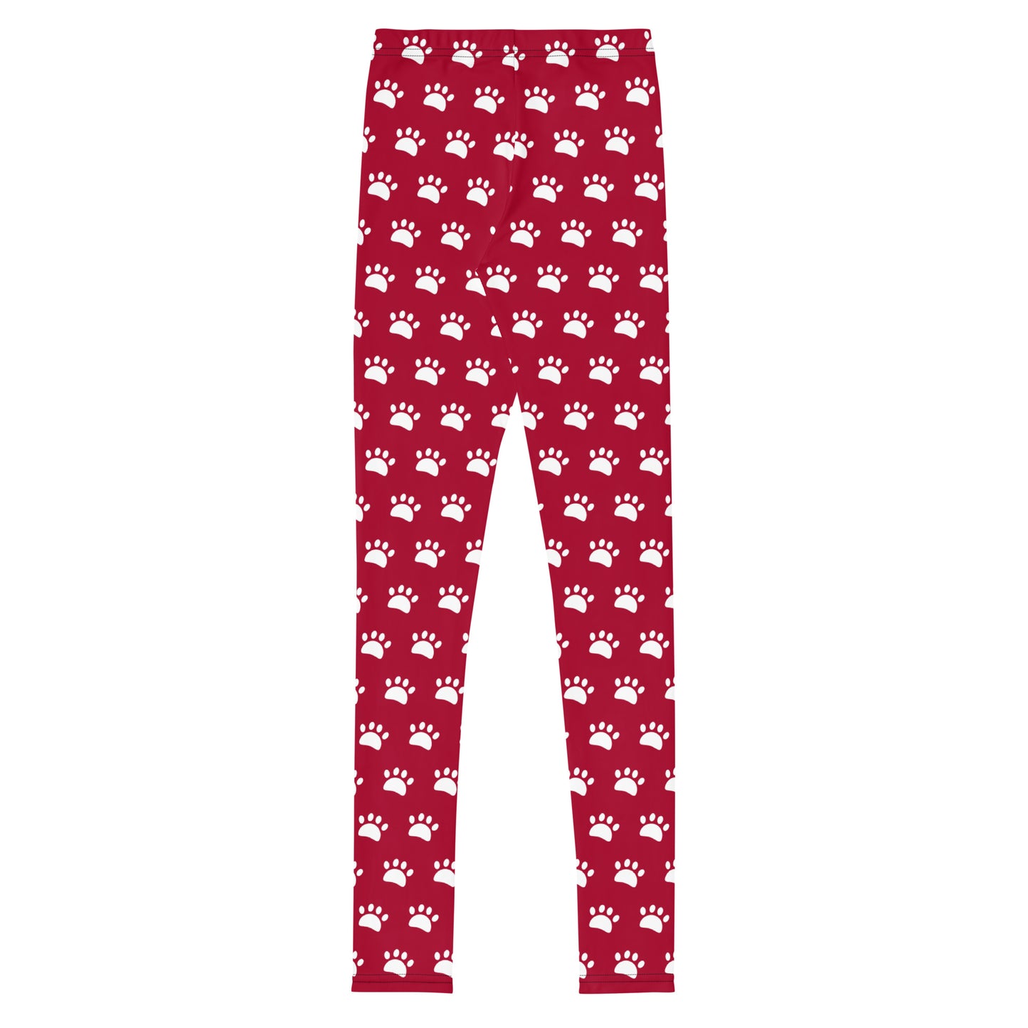 Paws Youth Leggings - Burgundy