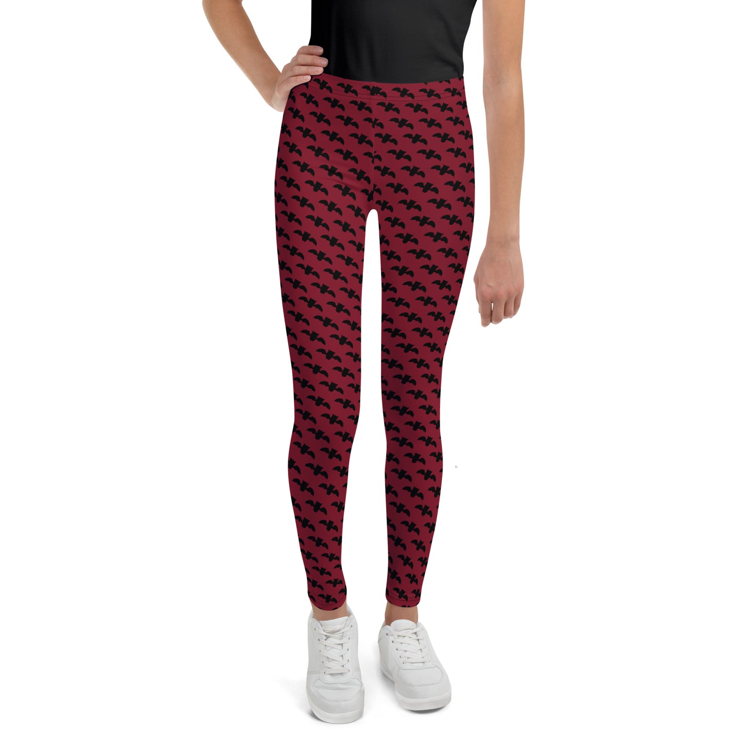 Bat Leggings Youth - Burgundy