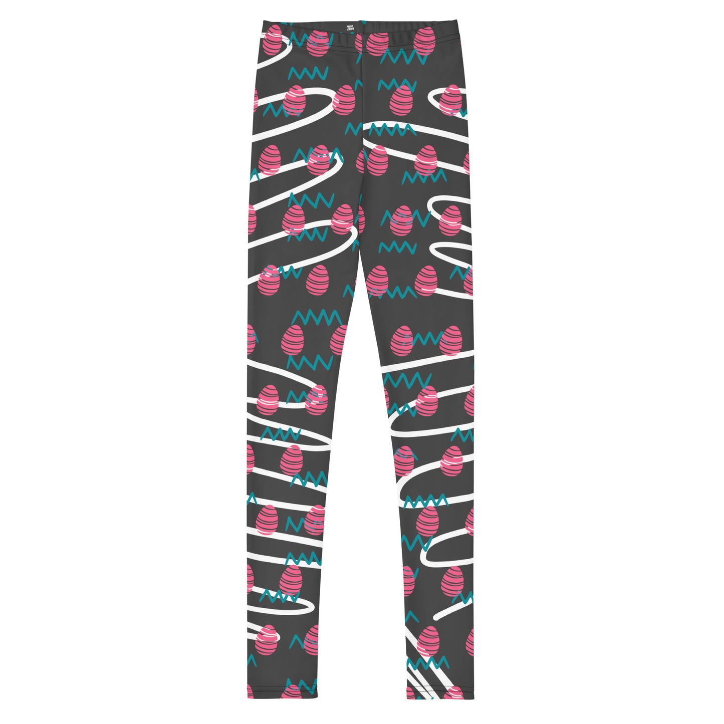 Easter Egg Fun Print Youth Leggings - Charcoal