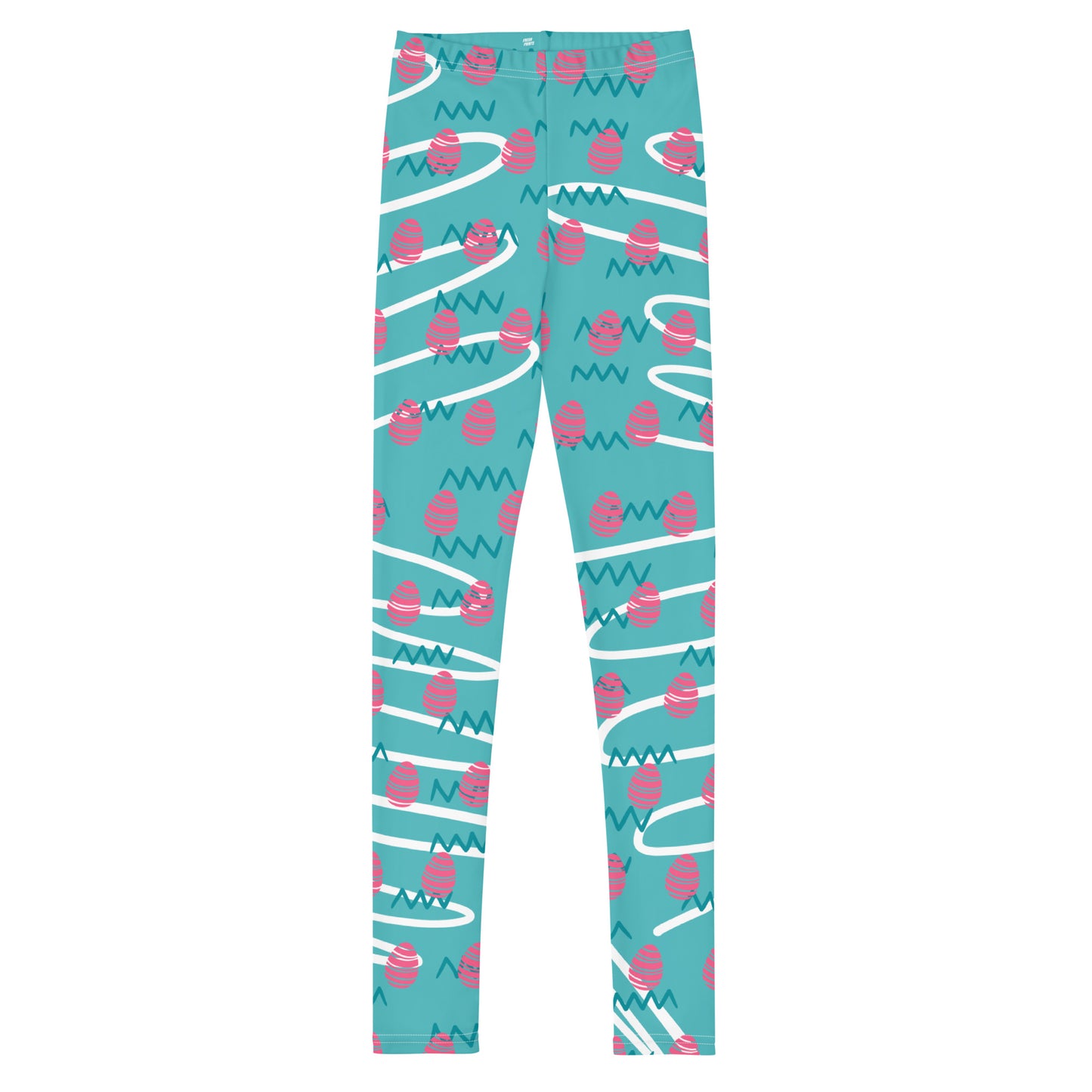 Easter Egg Fun Print Youth Leggings - Blue