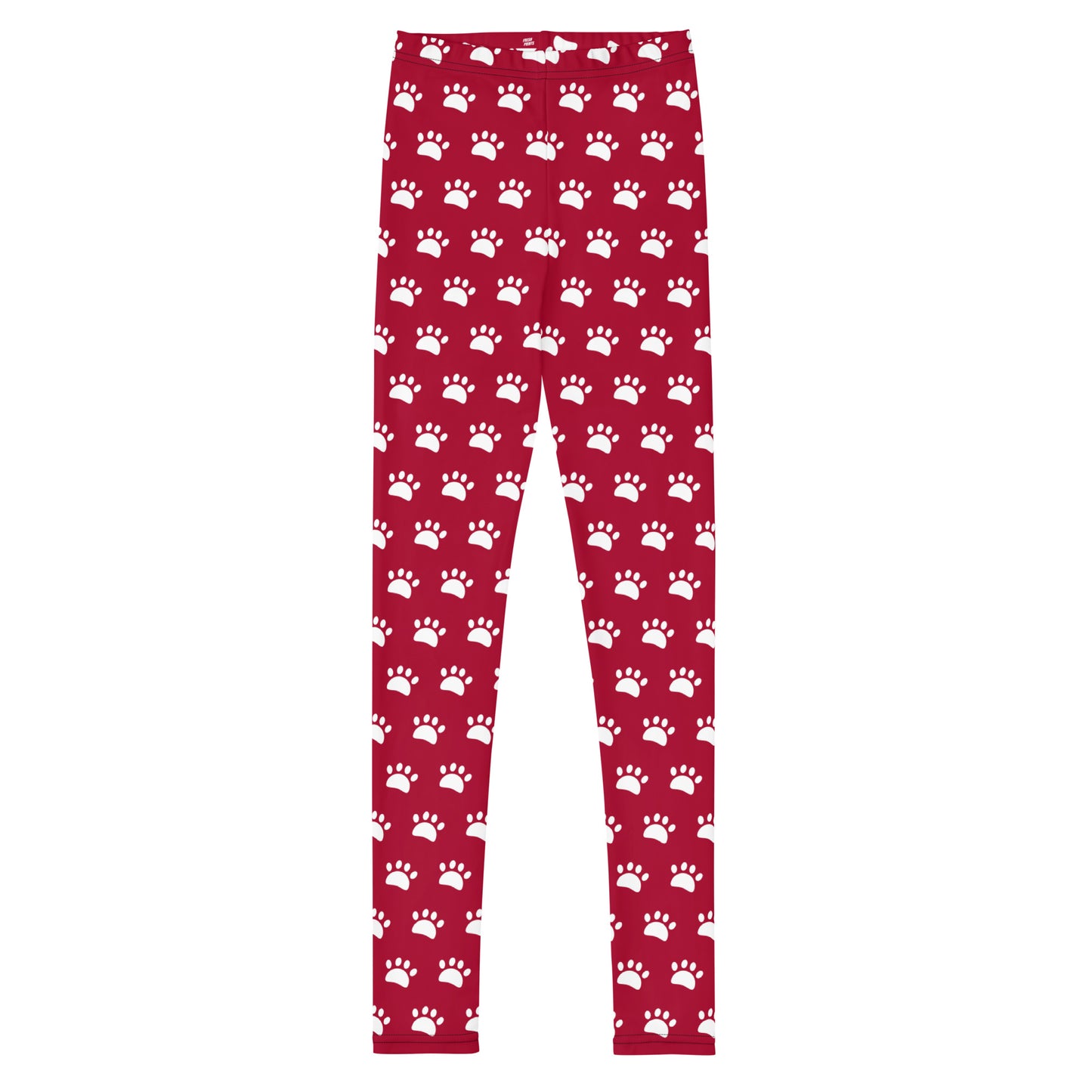 Paws Youth Leggings - Burgundy