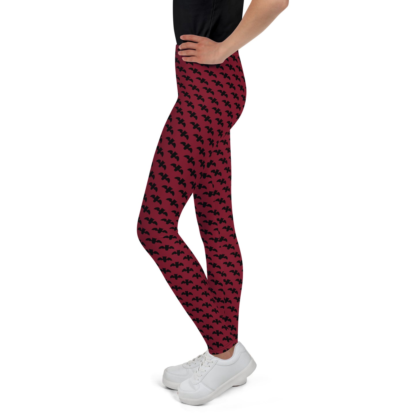 Bat Leggings Youth - Burgundy