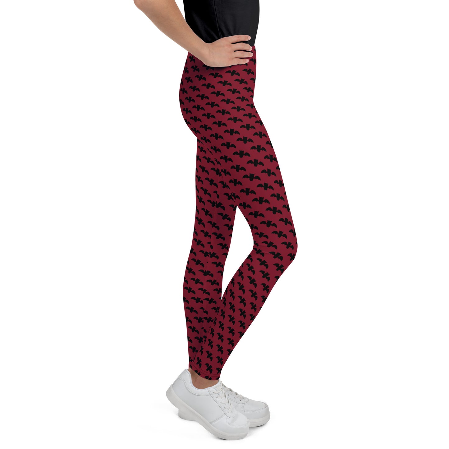 Bat Leggings Youth - Burgundy