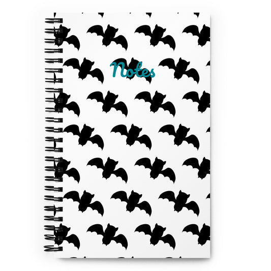 Bat Spiral notebook - White & Blue