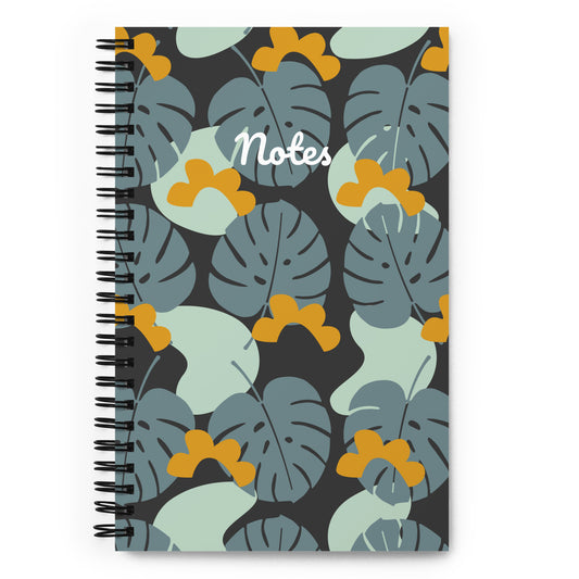 Blue Leaf notebook - Charcoal