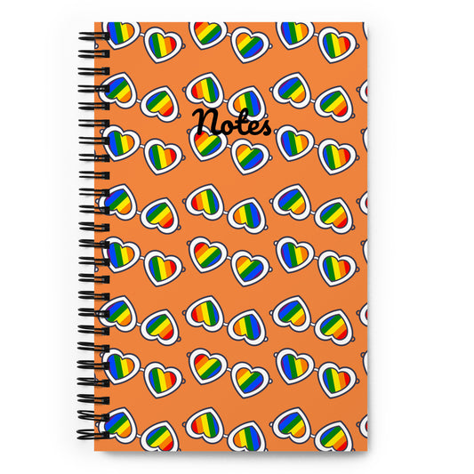 Rainbow Glasses Spiral notebook - Orange