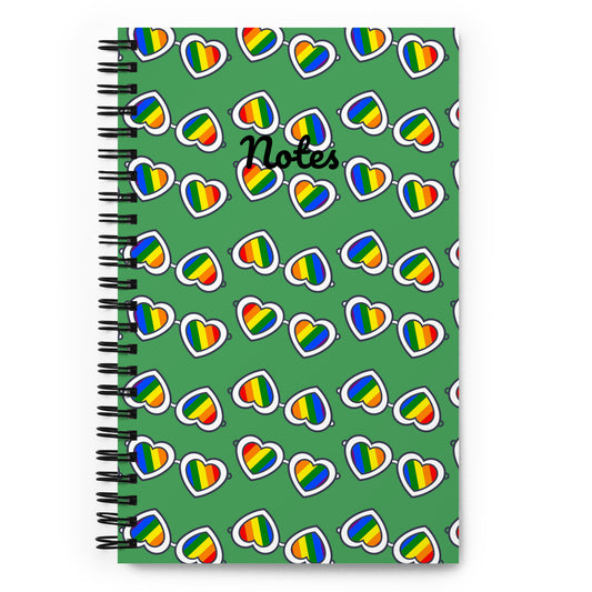 Rainbow Glasses Spiral notebook - Green