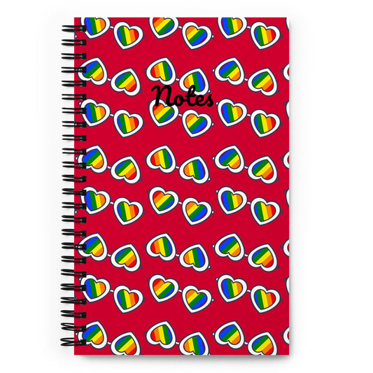 Rainbow Glasses Spiral notebook - Red