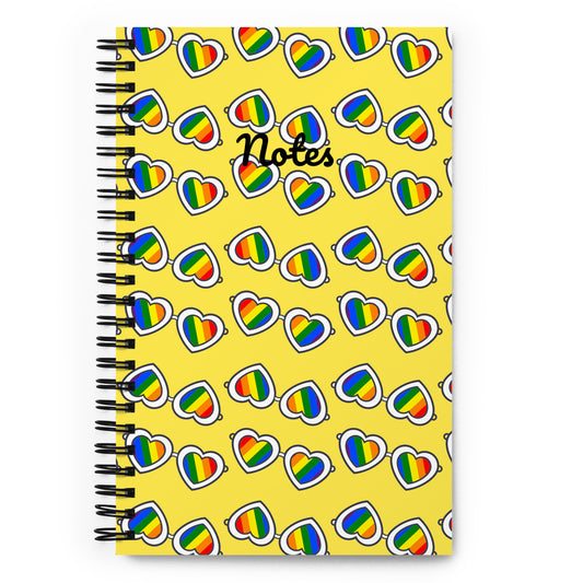 Rainbow Glasses Spiral notebook - Yellow