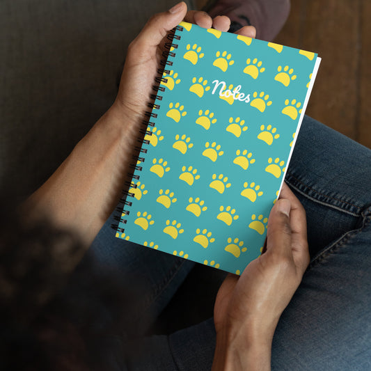 Paws Spiral notebook - Blue & Yellow